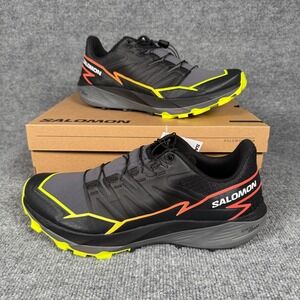 Salomon Thundercross Mens Sz 12 Sneaker Shoes Black Yellow Hiking Trail Outdoor